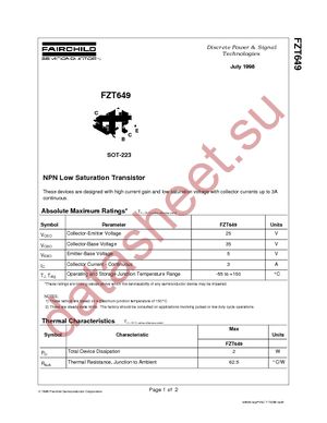 FZT649 datasheet  